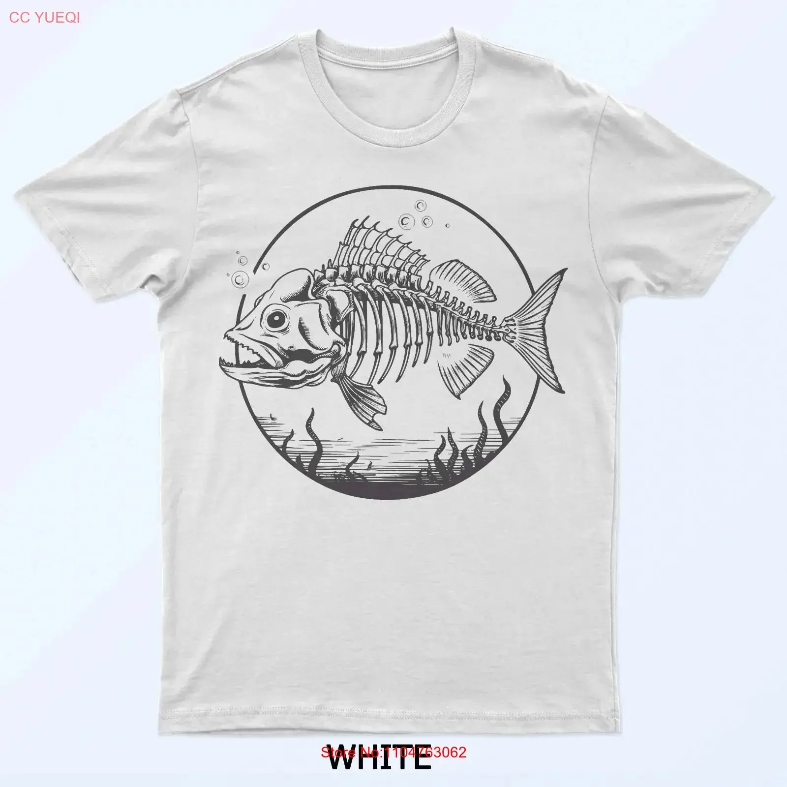 Skeleton Fish Bone Collectors T Shirt vintage Washed homme Unisex Slightly fashion Top For Everyday Wear Stretched Comfortable