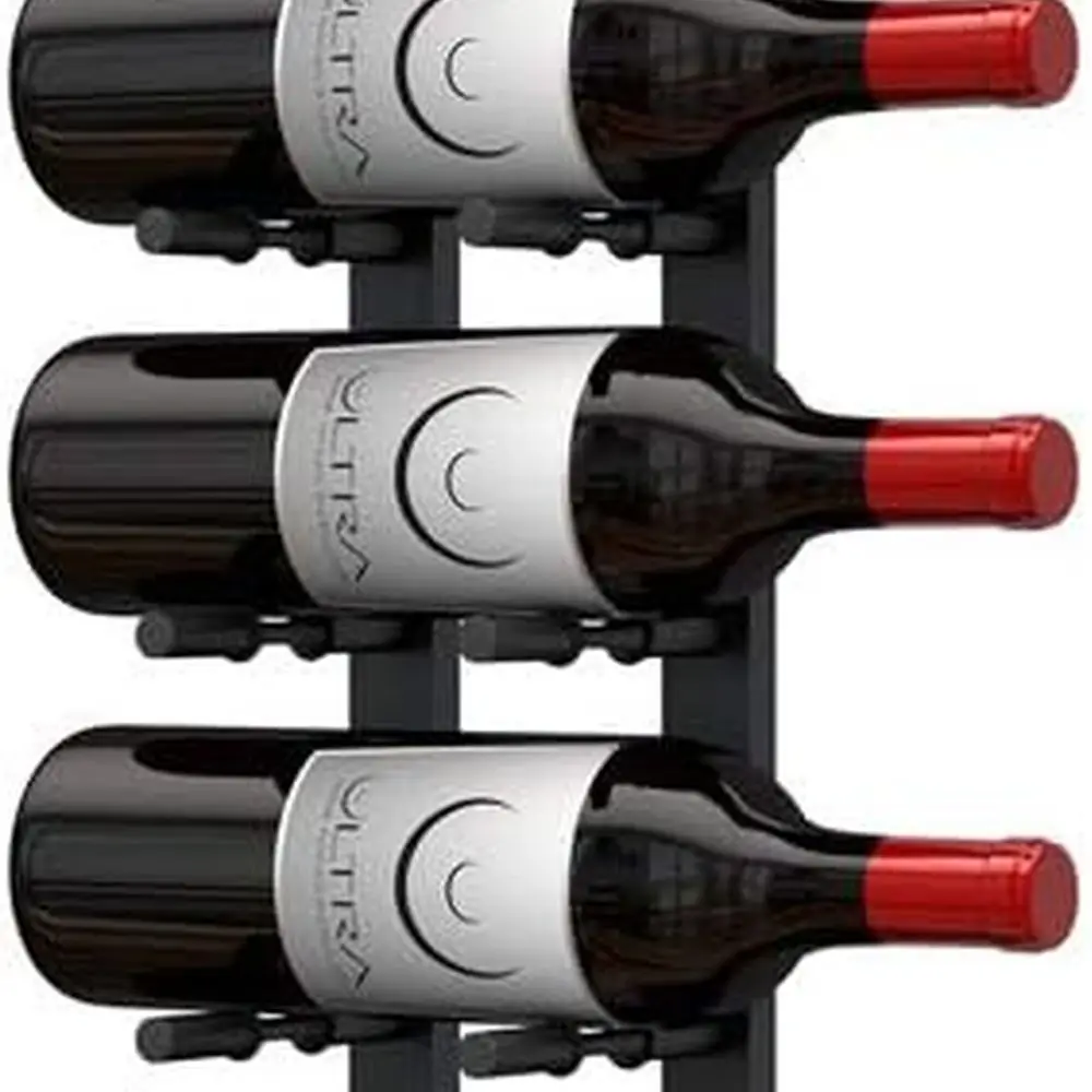 

Современная настенная винная полка на 9 бутылок — матовый черный металлический шкаф для хранения вещей, модульный дизайн, идеально подходит для домашних баров, кухонь, столовой Ro