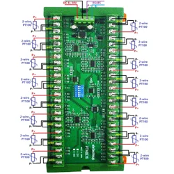 16AI RS485 Analog Input RS485 PT100 RTD Temperature Sensor Collector for Lithium Battery Test PLC Configuration Software