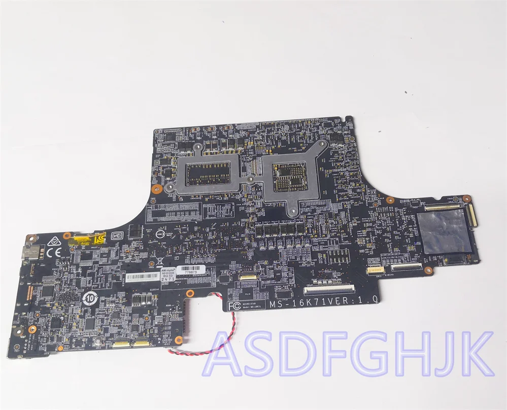 laptop motherboard For MSI GS63 gs63vr Stealth Series Core I7-8750H and gtx1070m ms-16k71 VER 1.0 test ok