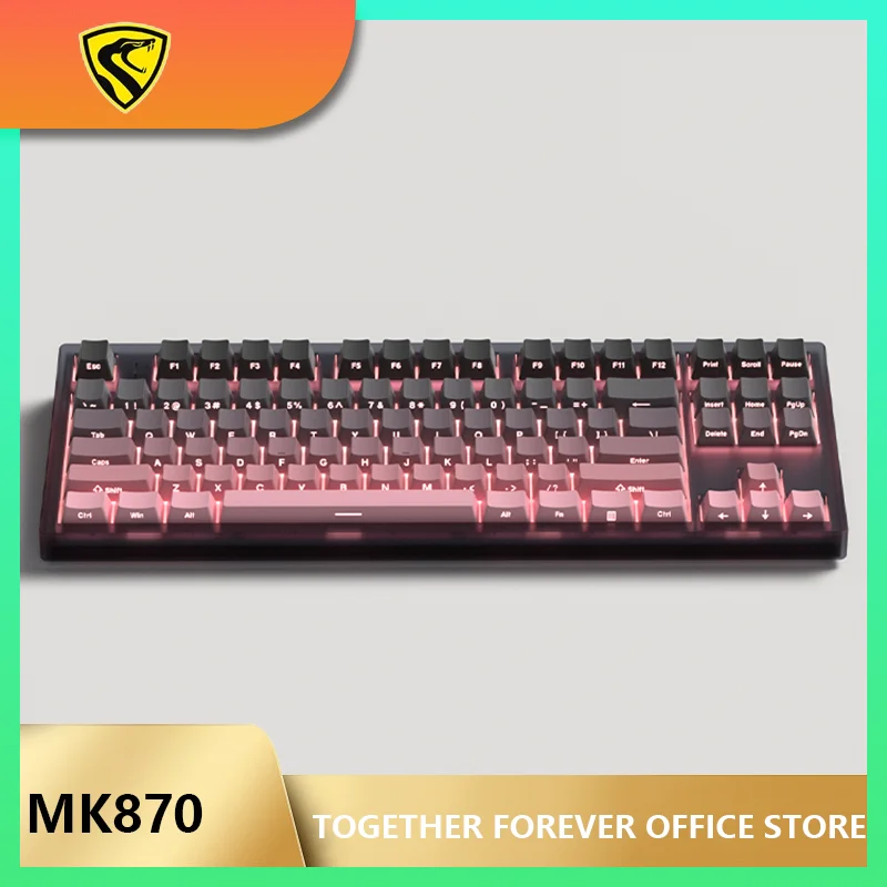 

Механическая клавиатура FL · ESPORTS MK870, три режима, 87 RGB клавиш, горячая замена клавиш PBT для ПК, планшета, настольного компьютера, поддержка драйвера