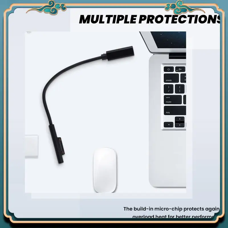 (New)-USB Type C PD 15V Power Charger Adapter Converter Charging Cable For Surface Pro 7/6/5/4/3/GO/BOOK Laptop 1/2