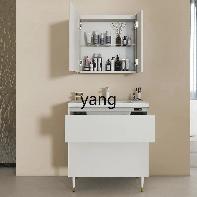 CX Smart Hot Water Bathroom Cabinet White Swan Stainless Steel Honeycomb Aluminum Wash Table