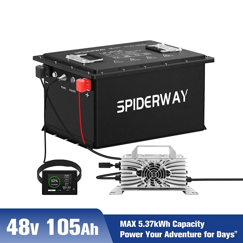 LiFePO4 Lithium Battery 48V 105Ah Built-in 200A BMS with 48V Charger, for John Deere ZTrak Electric Lawn Mower