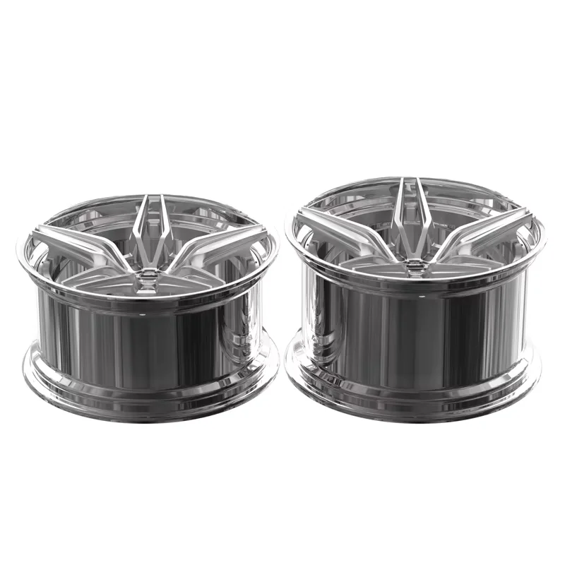 -For Three Piece 20 21 22  Inch 5 Hole Polished Brushed Big Lip Forged Alloy Rim for Ferrari Corvette Ford&