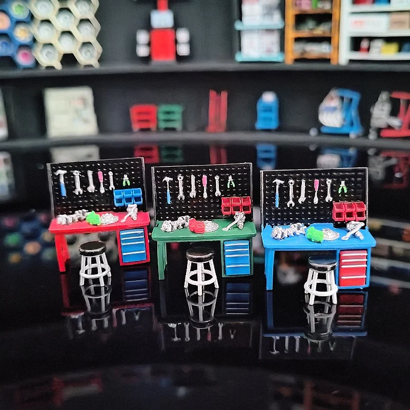 

Диорама масштаб 1/64 инструмент скамейка модель ремонт гаражный верстак дисплей сцена опора модель