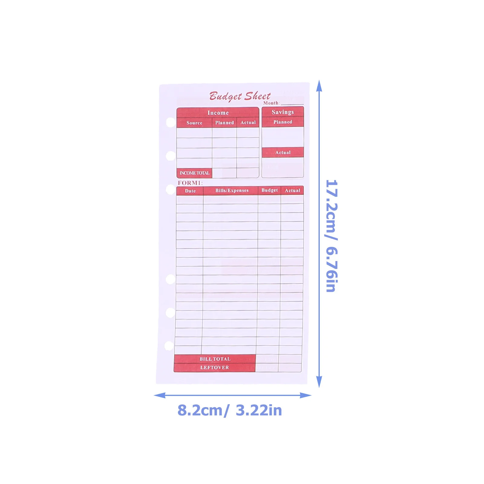 12 vellen budgetkaarten Herbruikbare draagbare financiële planningsbladen voor persoonlijke budgetcontrole Dagelijkse uitgaven Record Paper