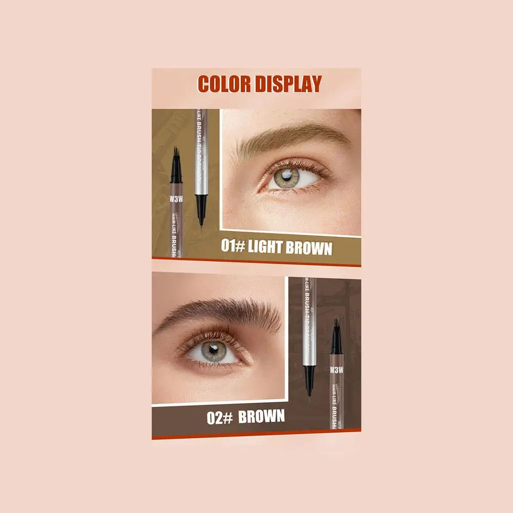 متعددة الشق 4D مايكرو النحت قلم الحواجب المزدوج نهاية كحل مقاوم للماء غير يتلاشى الشعر الطبيعي مثل التأثير #5