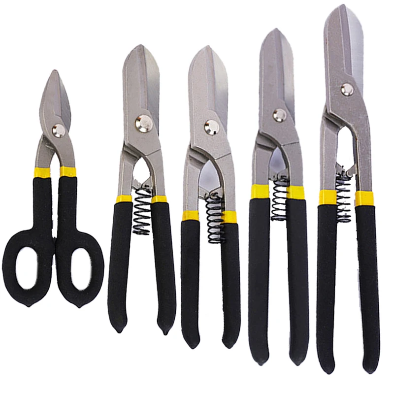 Heavy Duty Ferro Folha Tesoura Metal Folha de Corte Aviação Tesoura Cortadores de Chapa de Aço Inoxidável Ferramentas Manuais