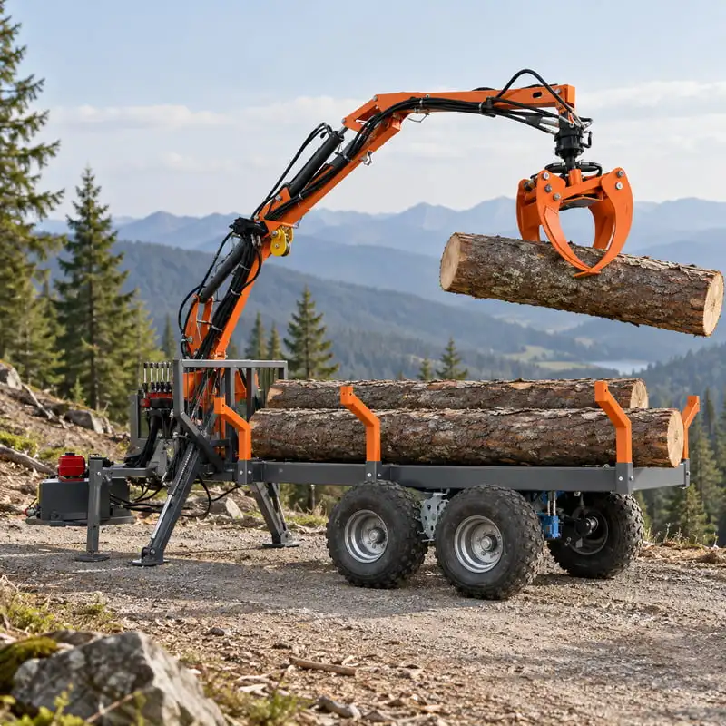 Tractor Log Trailer Customized Smooth Grapple Rotation for Tree Farm Operations Versatile Timber Grapple Trailer