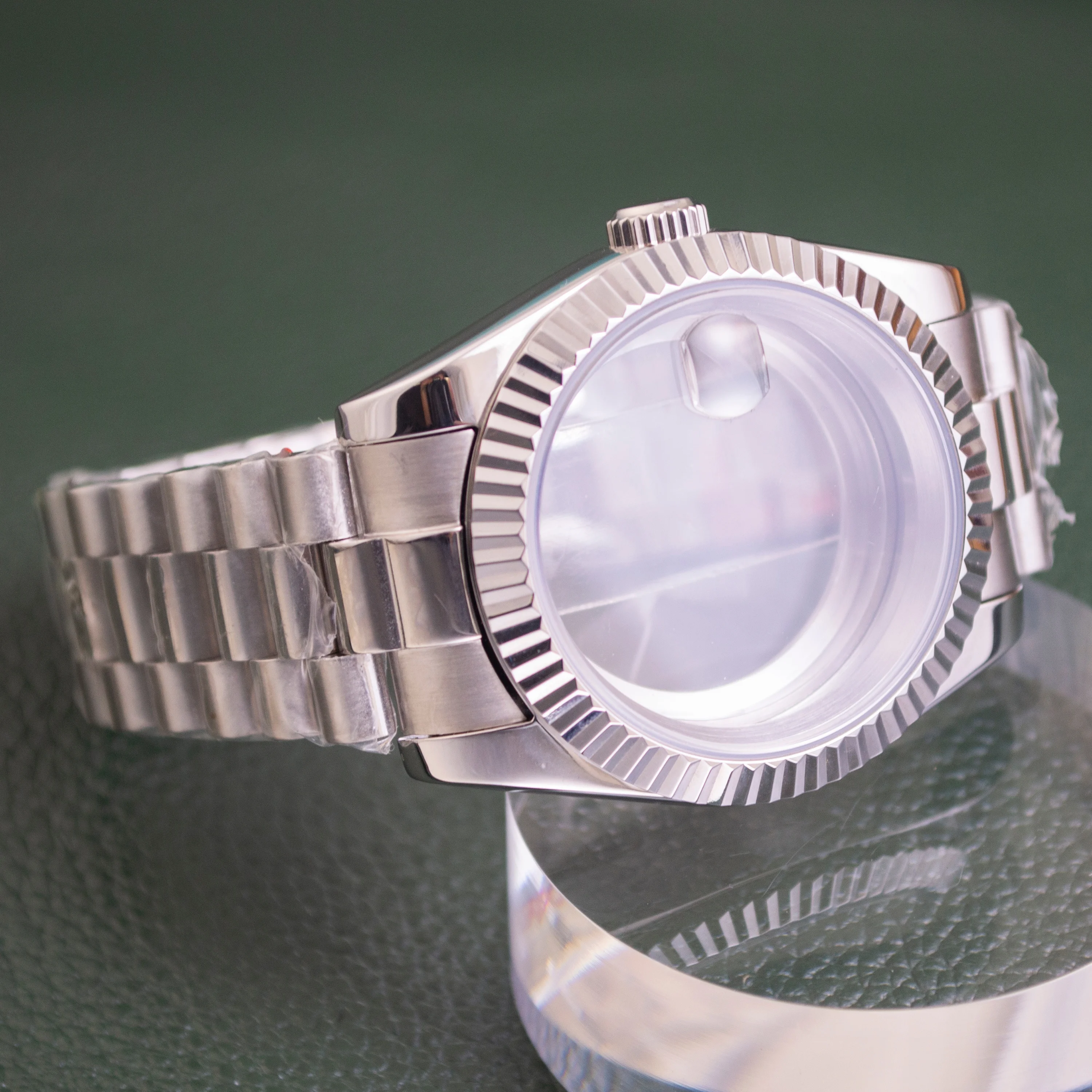 NH35 Watch Case Strap Stainless Steel Sapphire Glass Watch Case fit NH35 NH36 8215 Automatic Movement Datejust Watch Case