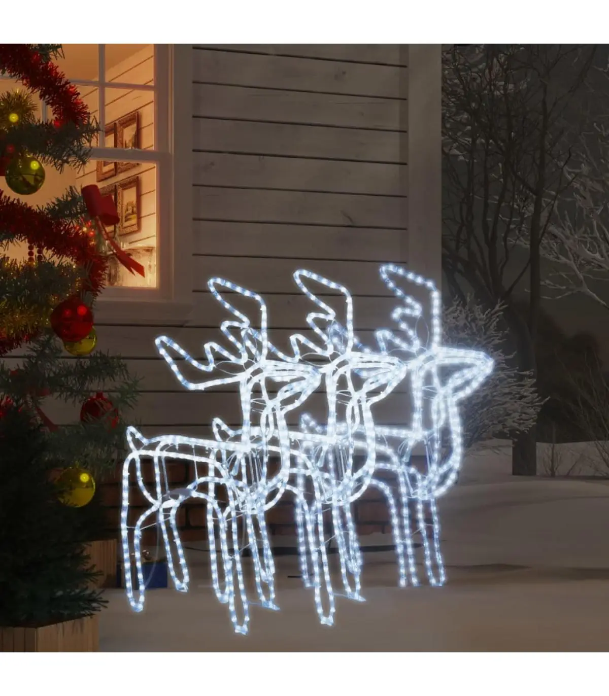 Christmas Lights Christmas reindeer figure 3 PCs cold white 76x42x87 cm