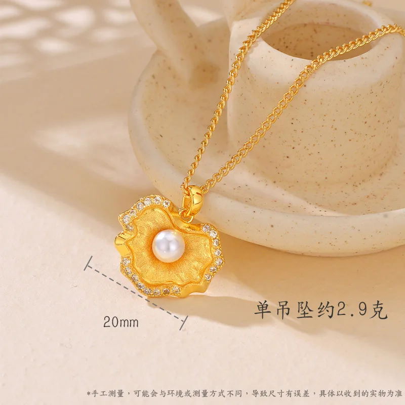 قلادة نسائية على شكل صدفة من اللؤلؤ مرصعة بالألماس وسلسلة الترقوة #6