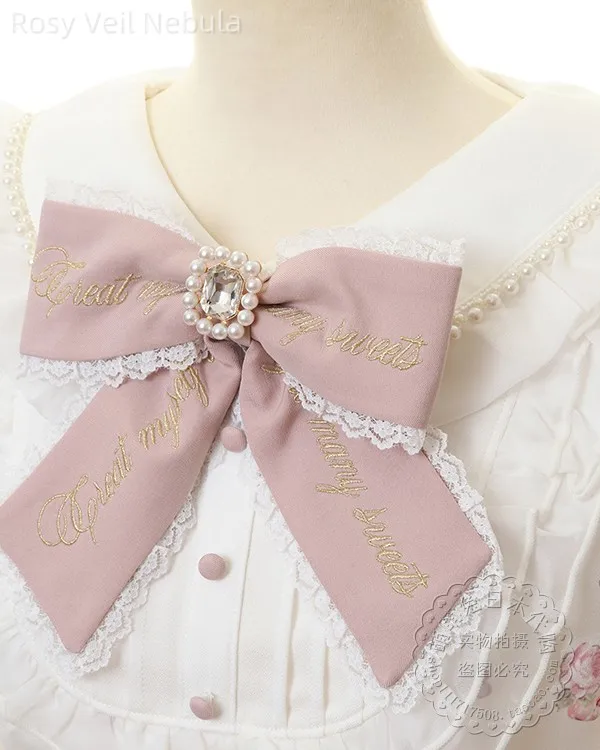 طقم فستان ليز 2025 ربيع جديد لطيف دمية طوق كم طويل مطبوعة الكشكشة مطوي فستان + تنورة قصيرة الزي نمط الشاي بعد الظهر #6