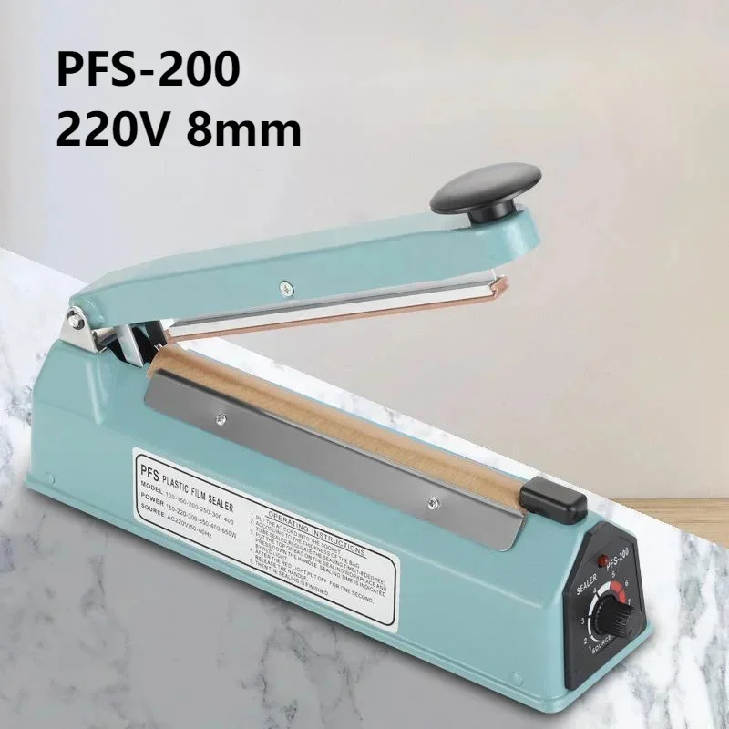 220V 8mm PFS-200 Iron Shell Manual Sealing Machine Small Sealing Machine 8-speed Adjustment Sealing Machine