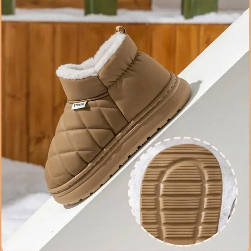Winter Fleece Lined Slippers Anti Skid Thick Cushioned Sole Cozy Warm Men Women Indoor Home with Heel Wrap for Kitchen Bathroom view 6