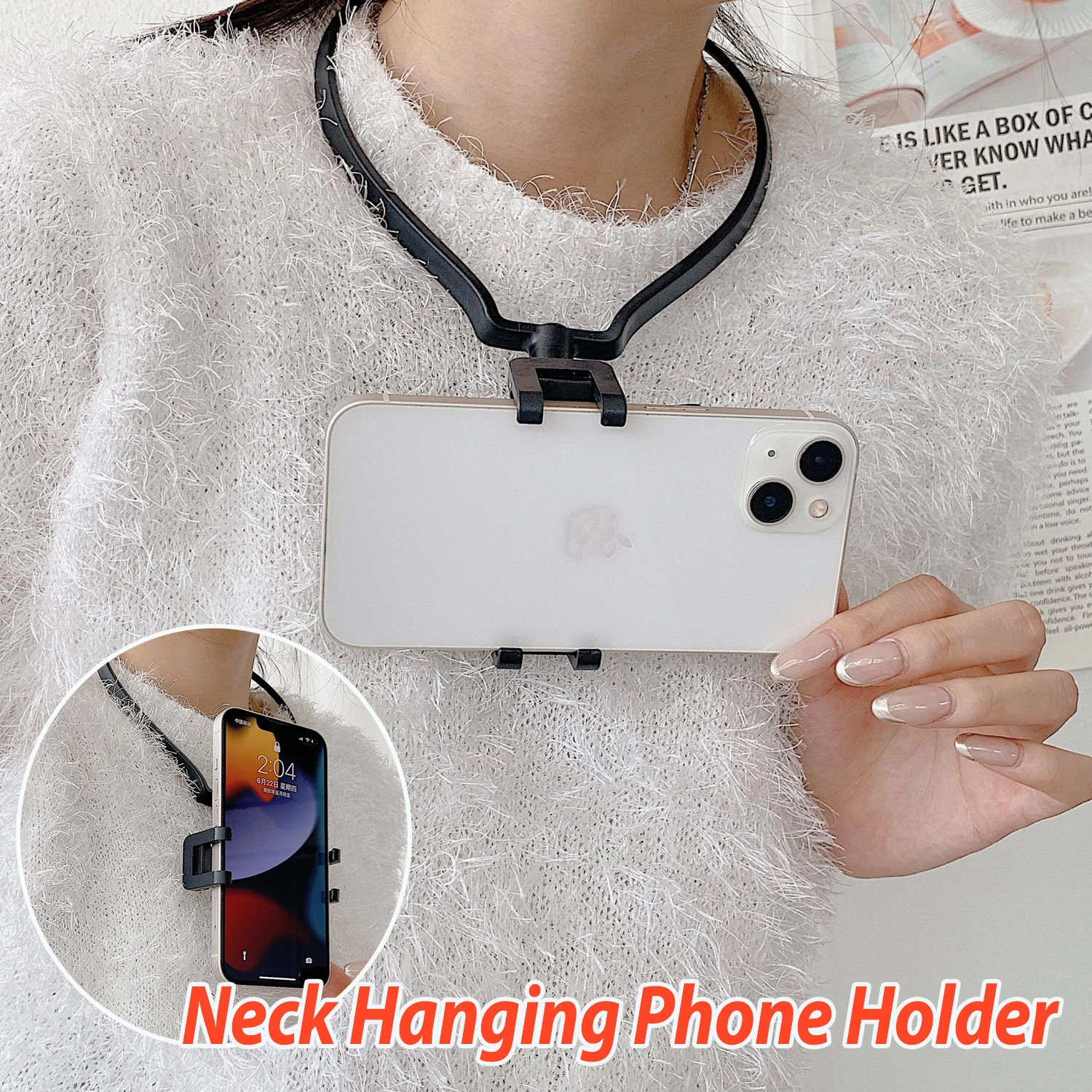 

Wearable Neckhanging Phone Stand Holder First Perspective Recording of Life for GoPro Camera Cellphone Universal Neck Brackets