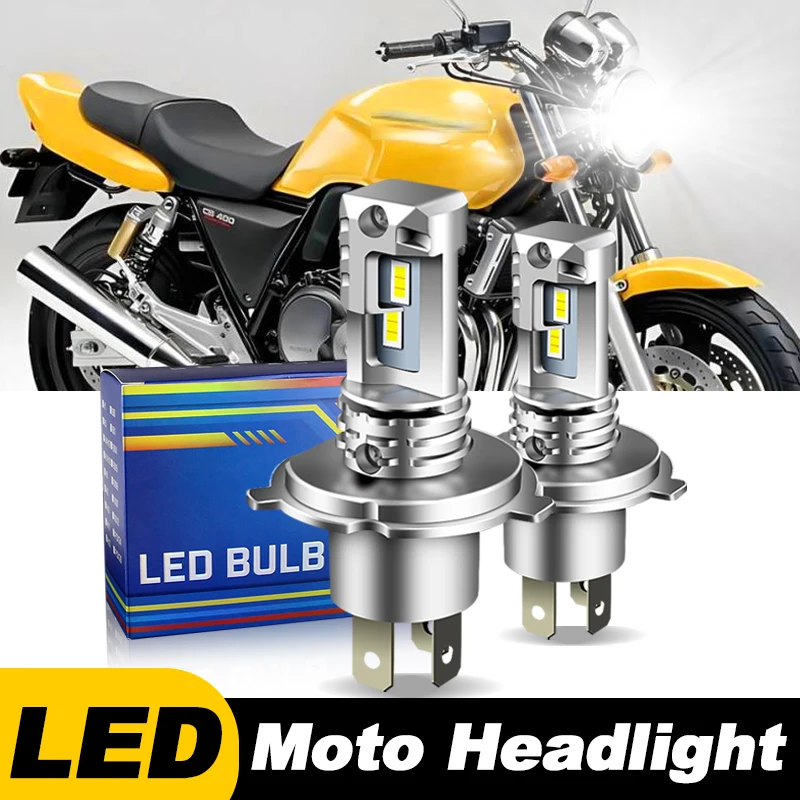 1pc/2Pcs Motorcycle Headlights For Honda CB400 H4 HS1 9003 LED Headlamp Hi/Low Beam Bulb 12000lm white 6000k CANbus