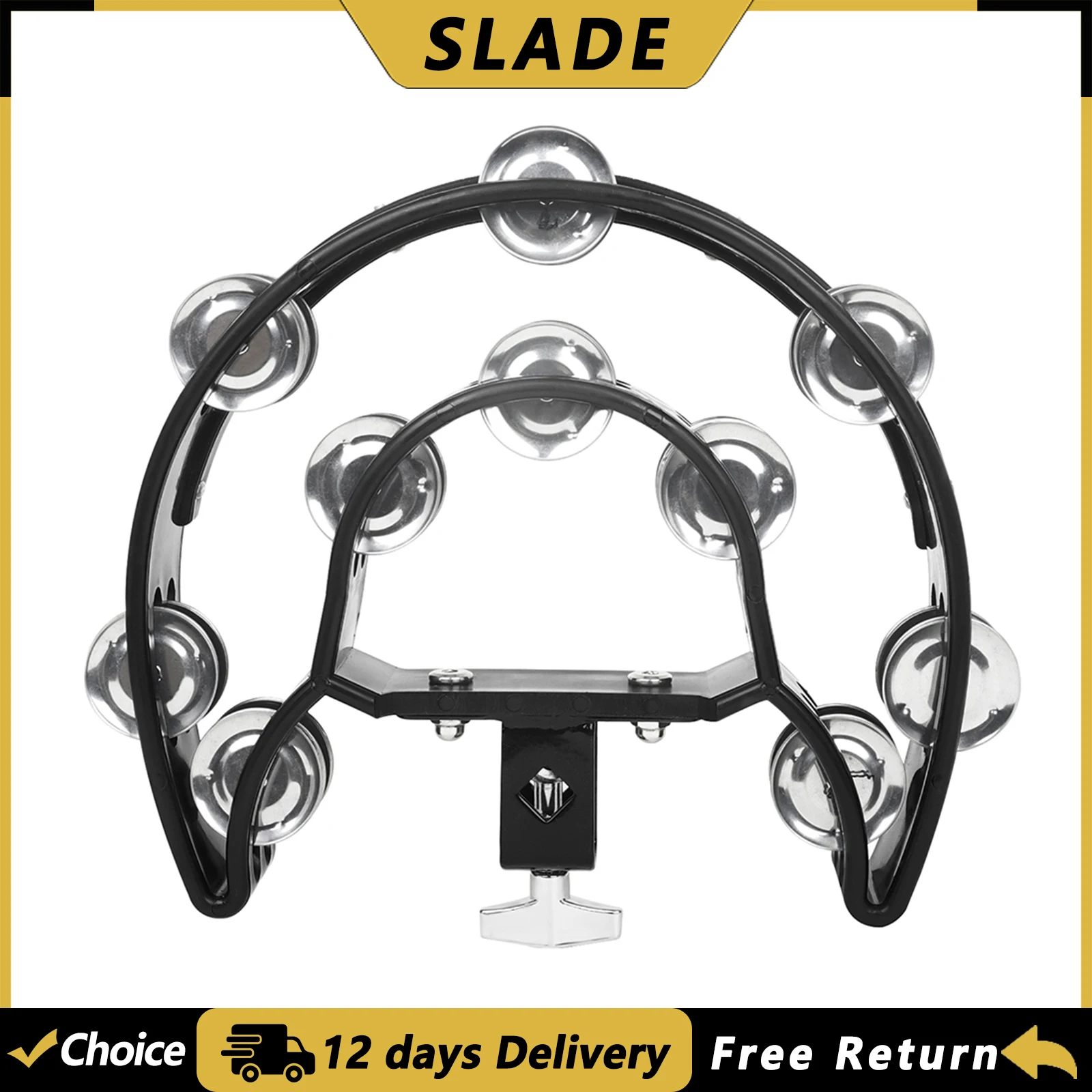 SLADE Tamburin Jazz Drum Double Layer Handbells Metallglockenringe ABS Orff Percussion Instruments Jazz Drums Percussion Bell