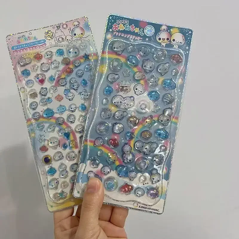 

2026 New Kawaii Cartoon Small Water Droplets 3D Crystal Relief Stickers Storage Box Decoration Mobile Phone Case DIY Material