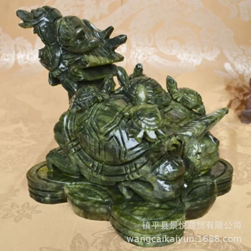 Southern Jade Dragon Turtle Ornament, Jade Dragon Turtle Figurine, Dragon Turtle Head Ornament, Home Decor