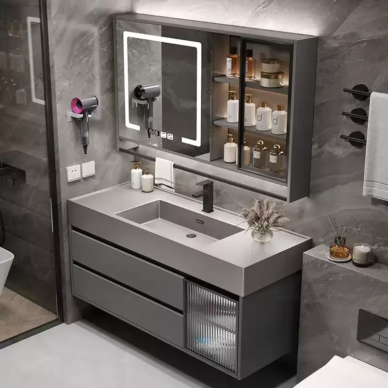 

Light luxury rock integrated basin bathroom cabinet washbasin washbasin basin cabinet combination modern simple bathroom