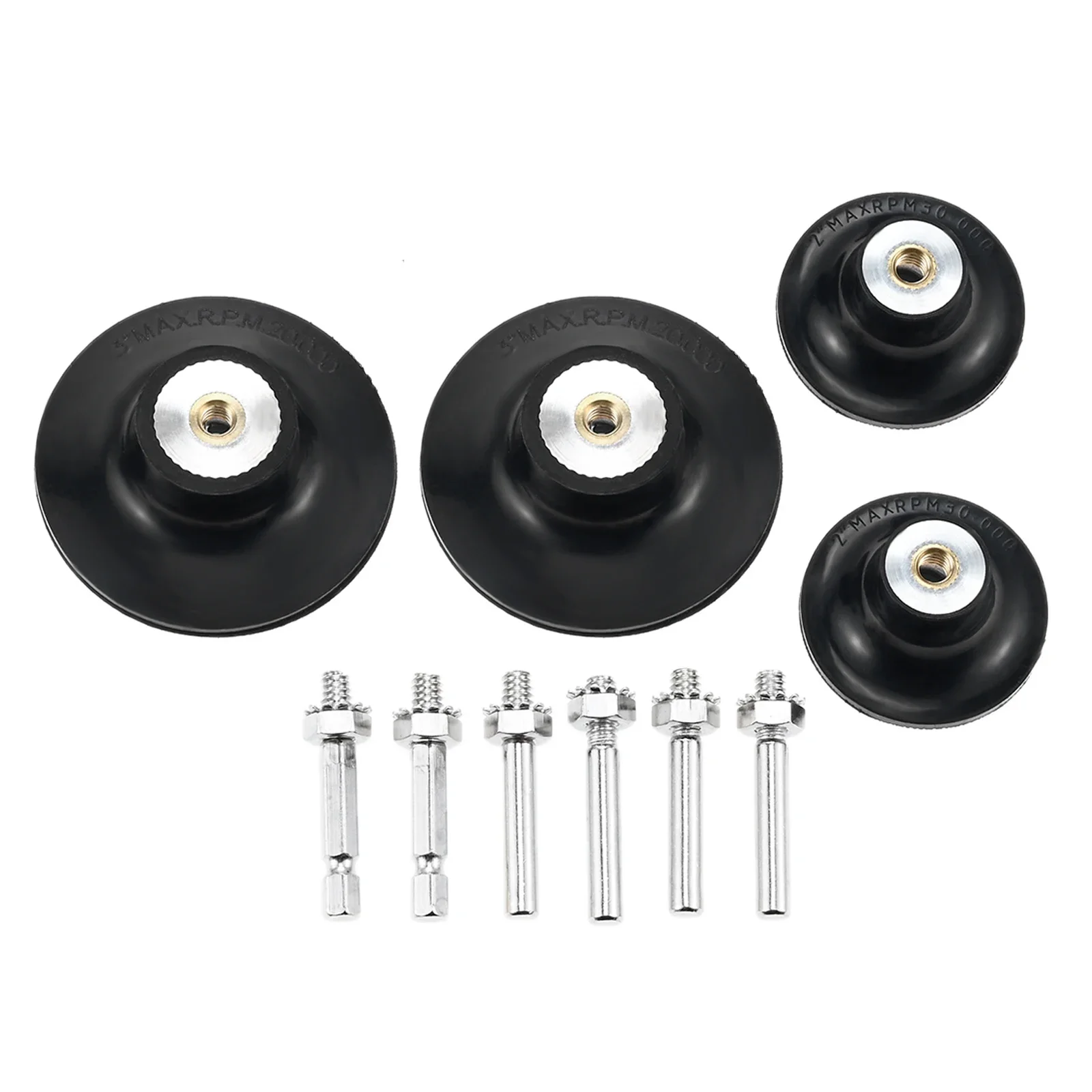 10 unids/set 2 pulgadas 3 pulgadas soporte de almohadilla de disco de cambio rápido con vástagos dobles hexagonales redondos de 1/4 "para amoladora lijado pulido
