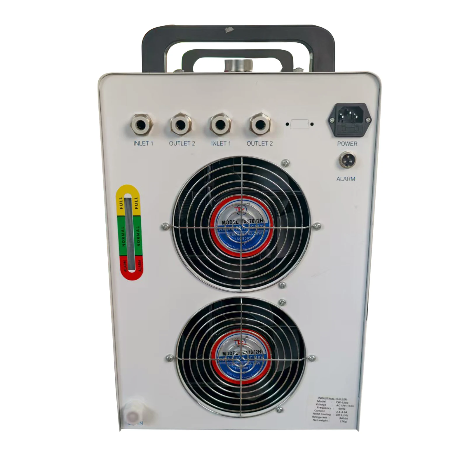 

Water Chiller for Laser Engraving, 80W-180W Cooling System with 7L Tank - Dual Inlet/Outlet, Viewing Window for Safe Operation