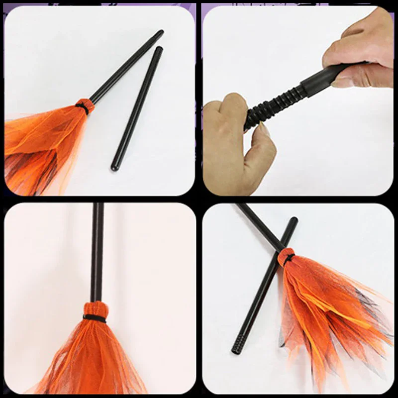 1 Stück Zaubererbesen, abnehmbar, Festival-Party-Dekoration, Asquerade-Dekoration, Cosplay-Kostüm-Requisiten für Halloween TMZ – Detail 3