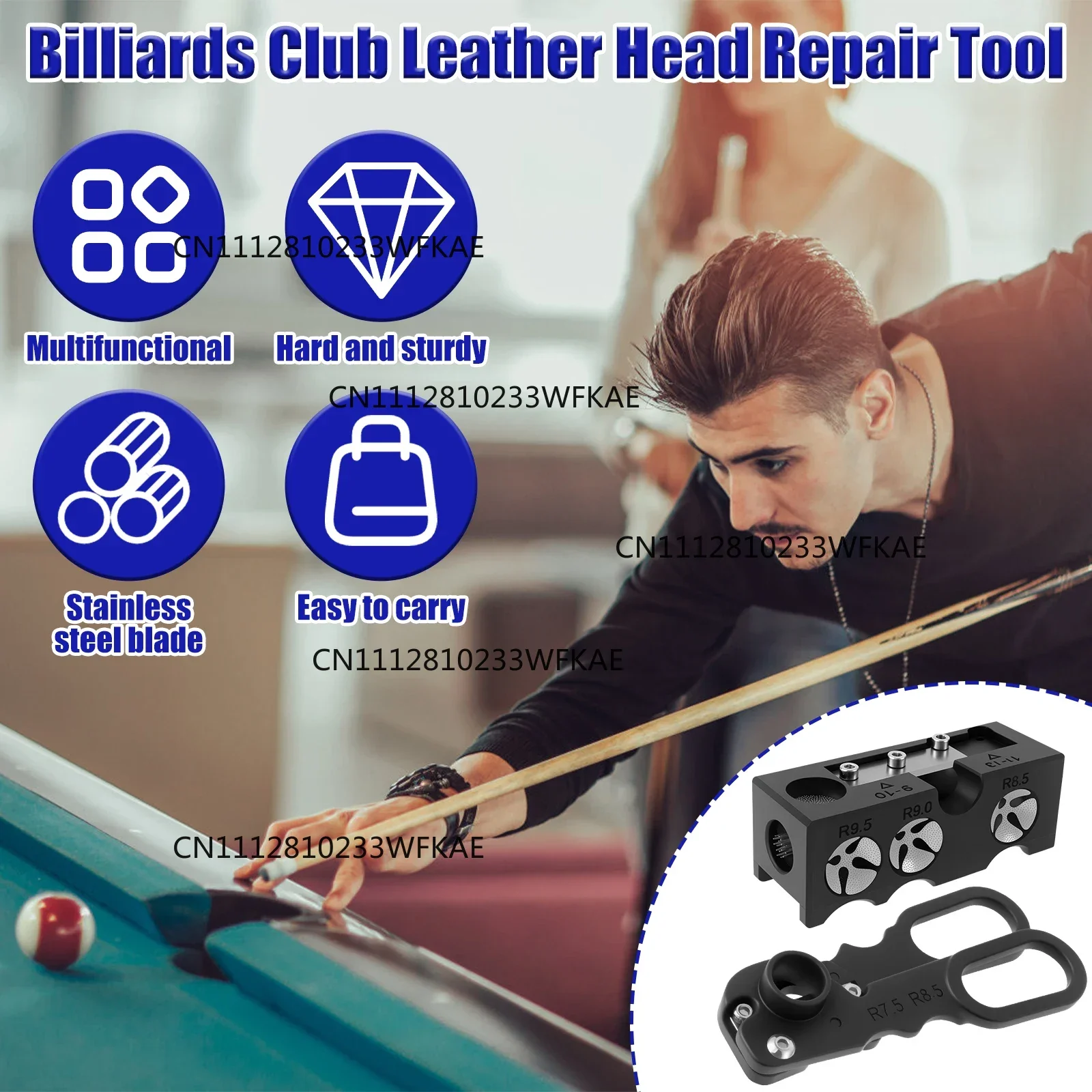 11 IN 1 Billiard Cue Tip Grinding Tool Multifunctional Repair Shaper Snooker Pool Tips Round Cutting Billiard Accessories