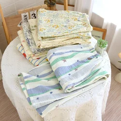 Gauze Cotton Pajamas Pants Women Print Sleep Elastic Waist Home Pants Thin Bottoms Spring Autumn New Pajama Trouser
