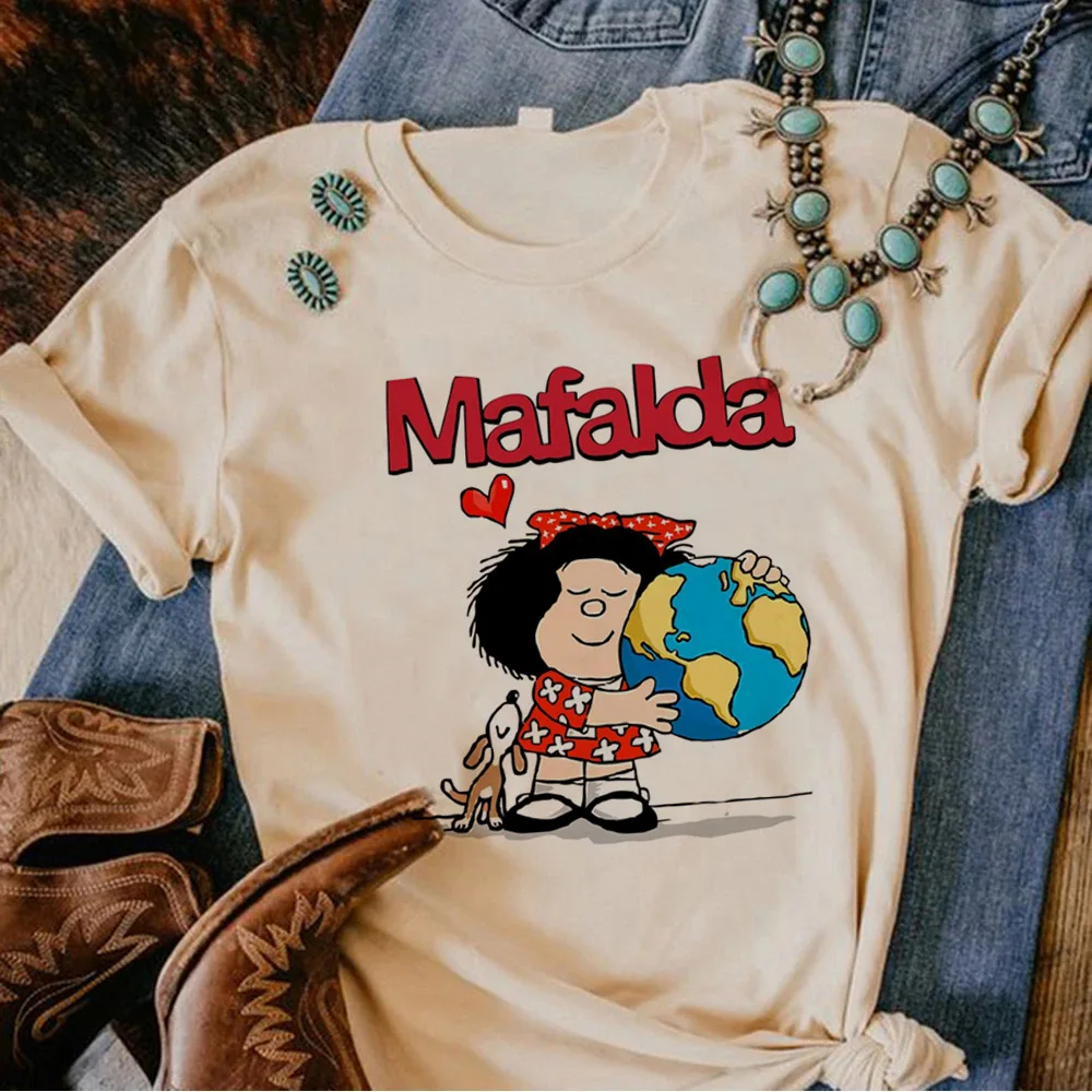 

Mafalda tshirt women manga anime funny t shirt female Japanese streetwear anime clothing