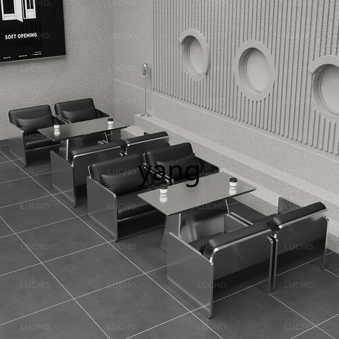 LMM Combination Small Wine Bar Industrial Style Sofa Bar Clear Bar