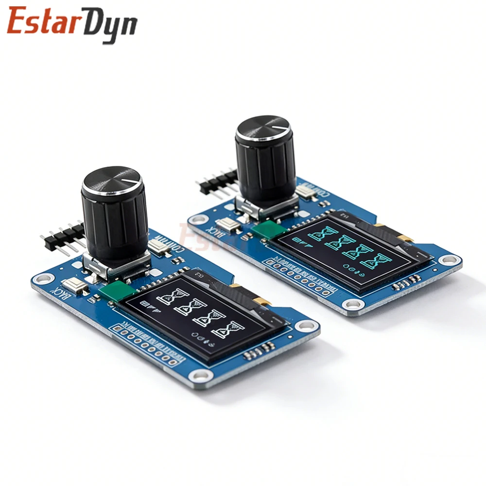 Estardyn 1.3 Inch OLED Display with EC11 Rotary Encoder Module, IIC White/Blue Screen for Menu Control DIY
