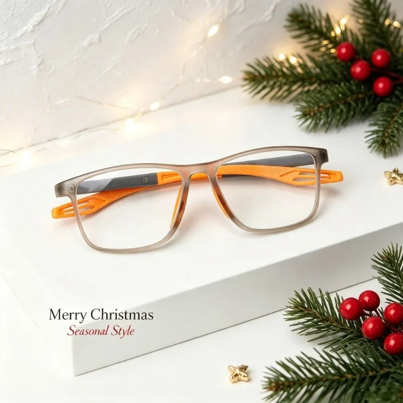 Men's and Women's Universal Simple Color Blocked Rectangular Frame Reading Glasses 5-piece Set, Essential for Office Reading