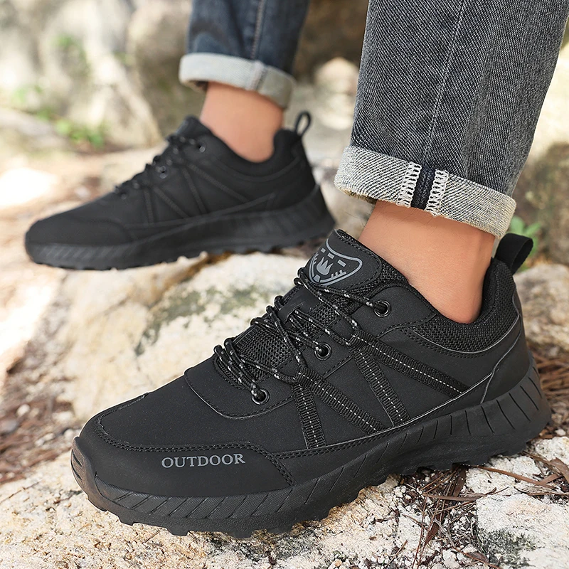 Nouvelles chaussures de randonnée pour hommes, chaussures de trekking d'extérieur, imperméables, baskets de course tout-terrain, à lacets, chaussures de marche touristiques