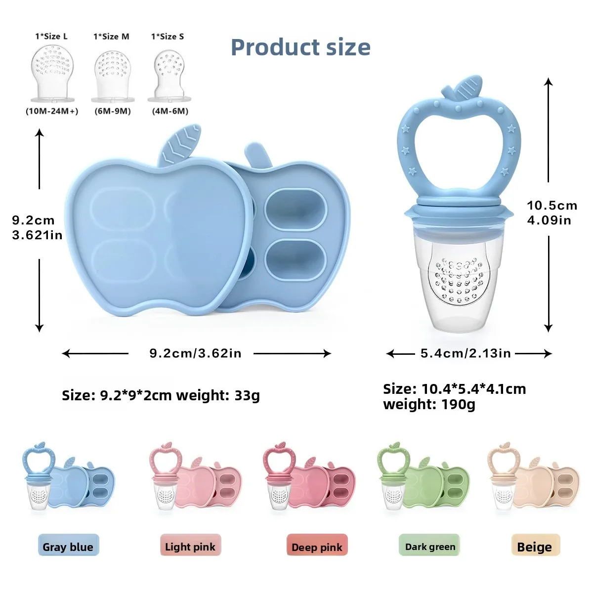 New Apple Teething Popsicle to prevent babies from eating their hands, silicone fruit food supplement, juice teether
