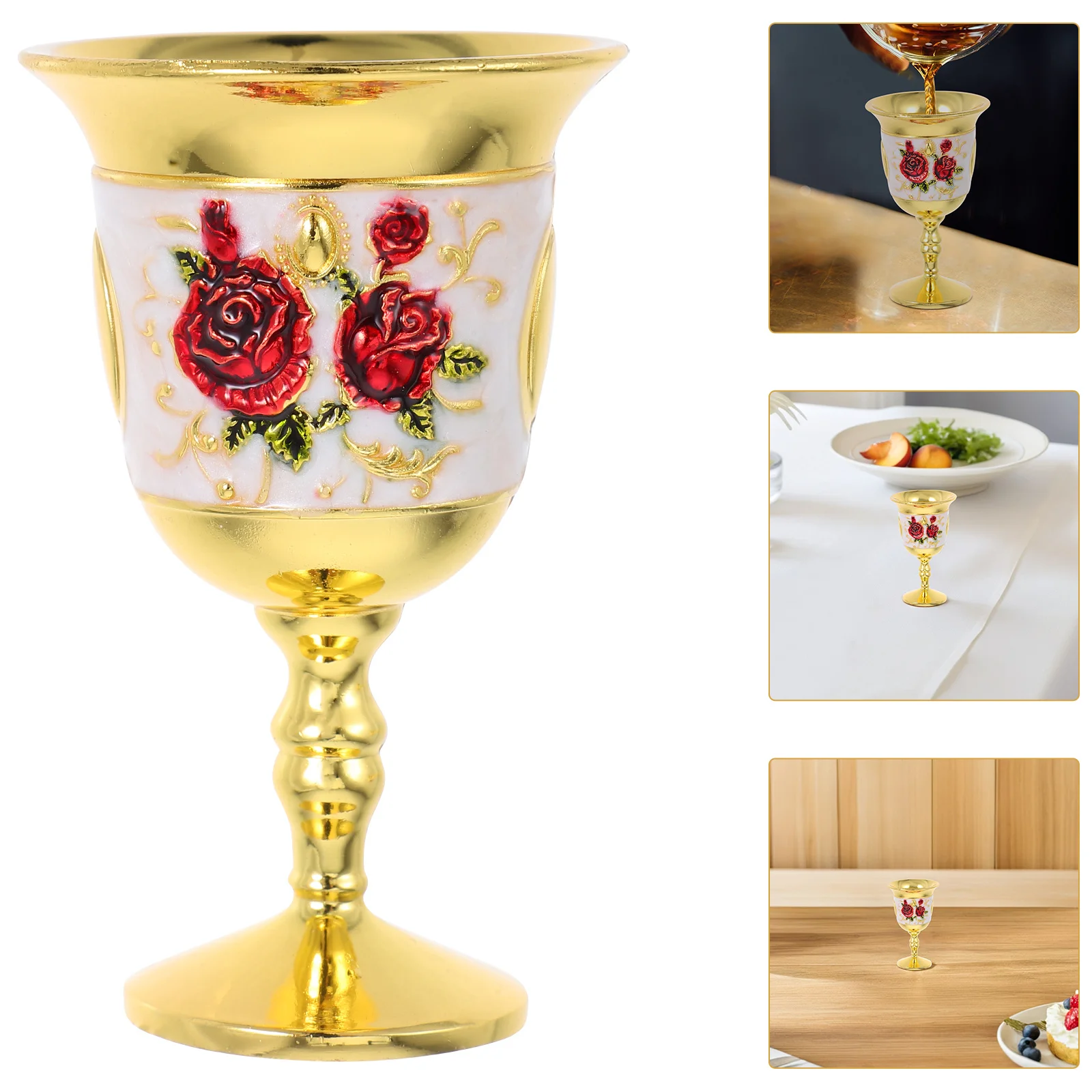 

2pcs Vintage Goblet Mini Zinc Alloy Wine Cup Retro Embossed Design Luxury Drinking Vessel For Home Decor Celebration Medieval