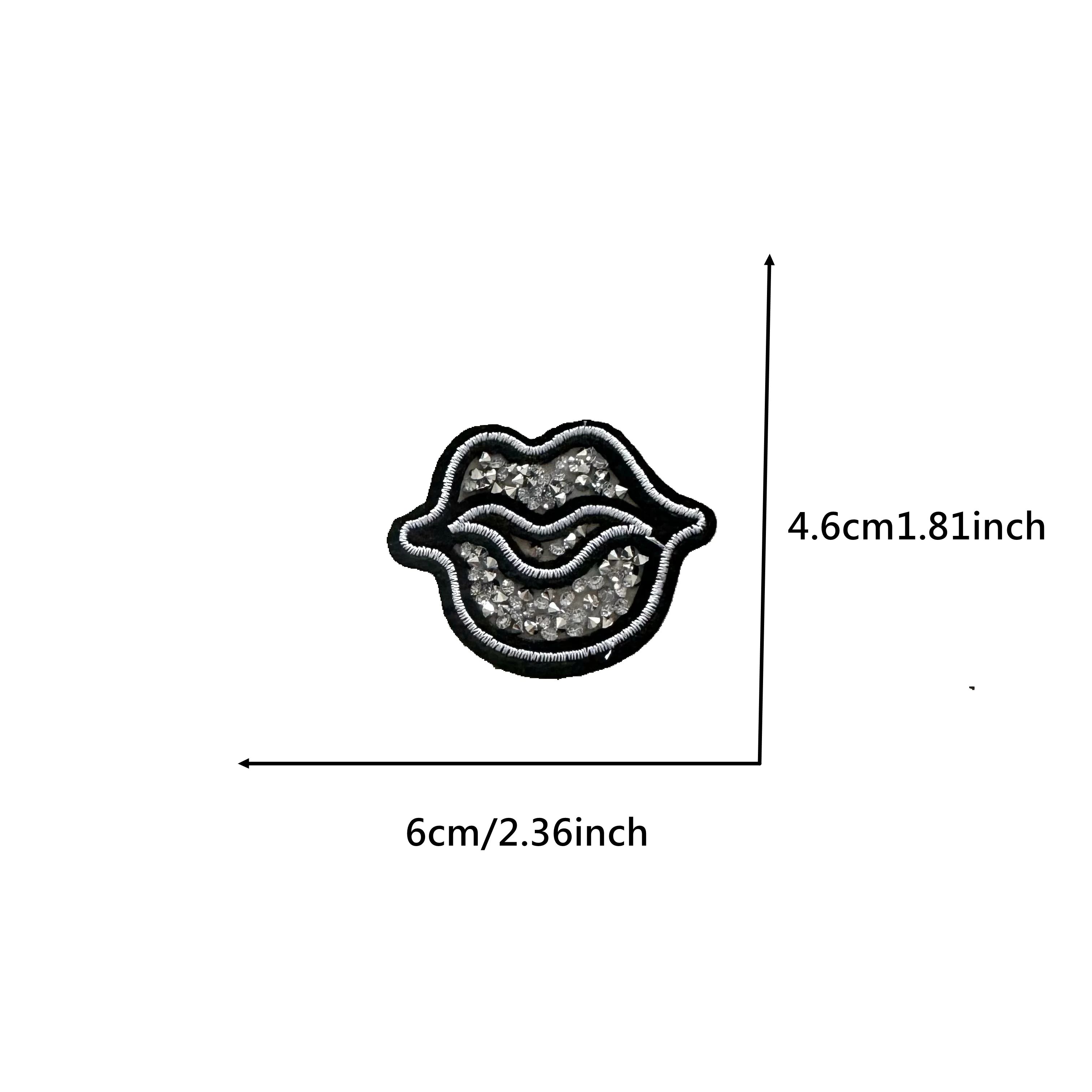 Iron on 3D Rhinestones Eye LOVE Diamond Lips Patches Handmade Sew on Heart Beaded Appliques for Clothes Bags