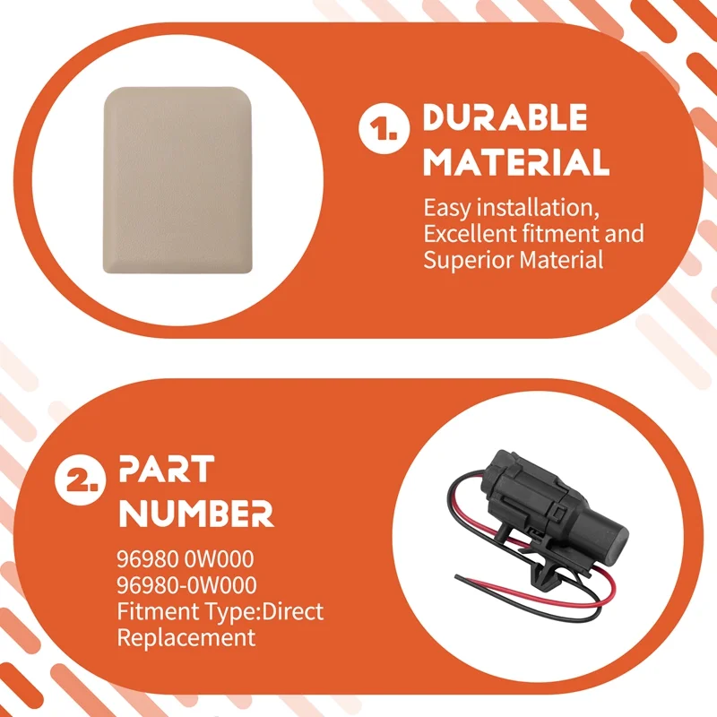 Front Dome Light with Display Roof Reading Lamp 96980-0W000 for Nissan Patrol Y61 1997-2016 Pathfinder/Infiniti QX4 1996-2004 - Image 6