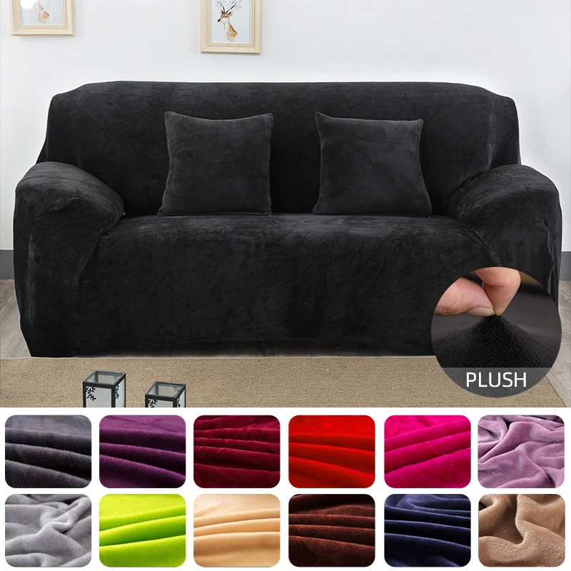 

Plush Sofa Stretch Thick Slipcover Sofa Cover For Living Room Universal All-inclusive Sectional Couch Cover 1/2/3/4 Seater