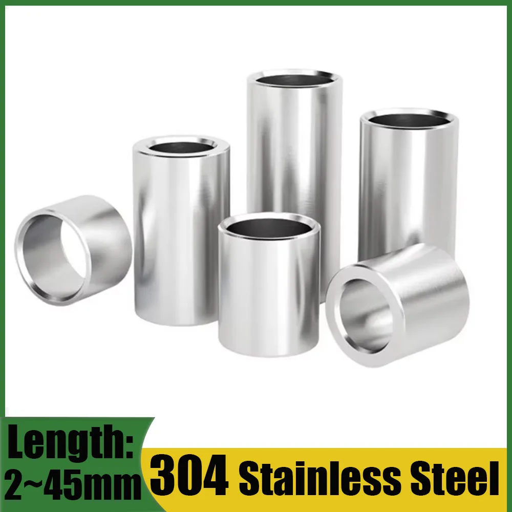 304 SS Extended Cylindrical Sleeve M7 M8 M9 M10 Unthreaded Bushing Hollow Liner Spacer Round Shaft Sleeve Hardware Parts ﻿