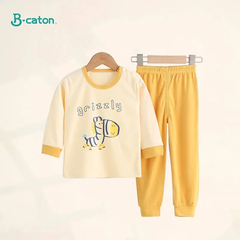 Autumn Winter Children Sets Long Sleeve Cartoon Children Clothing Boys Girls Underwear Sleepwear Round Neck Kids Clothes