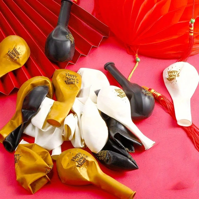 15 قطعة بالون السنة الجديدة موضوع السنة الجديدة لوازم الحفلات 12 ''بالونات اللاتكس سعيد 2026 السنة الجديدة الأبجدية بالون مهرجان الديكورات #3