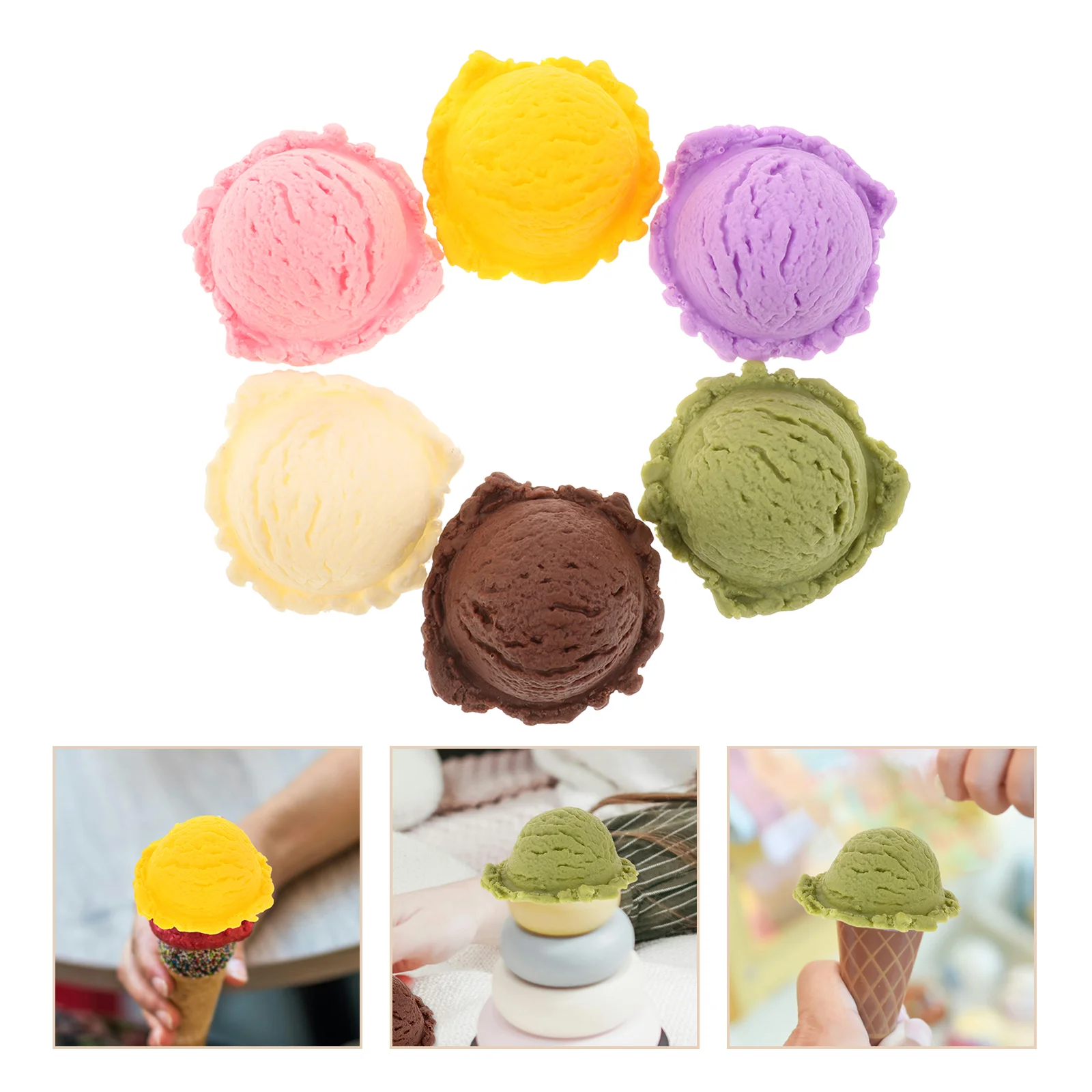 ModelDIYPlastic Fake Cream Cone Cone Ice Cream Model Photo Desserts Toy Props Decor Fake Cones Deserts Toy Child Play