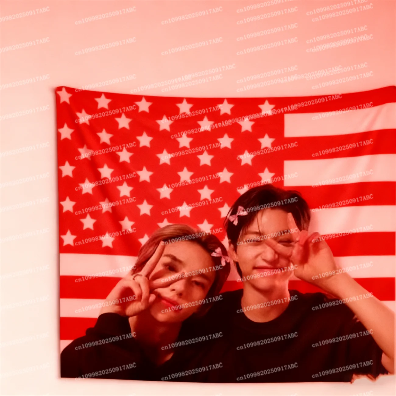 

Hot Wall Decor Joy Home Tapestry Live Banner Tapestry Multiple Sizes Print Pink Stripes Idol Theme Polyester Bedroom Living Dorm