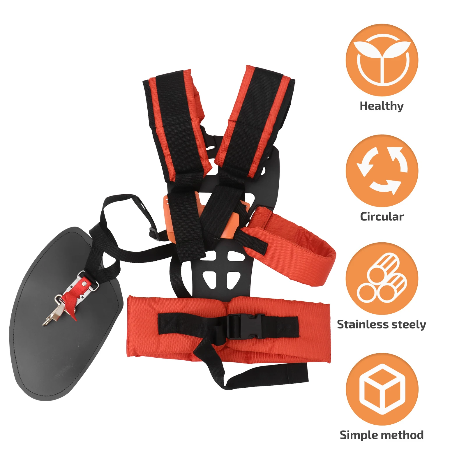 

Double Shoulder W Shape Harness Strap For Trimmer Brush Cutter Garden Pruner Adjustable Waist Belt Quick Release Clamps