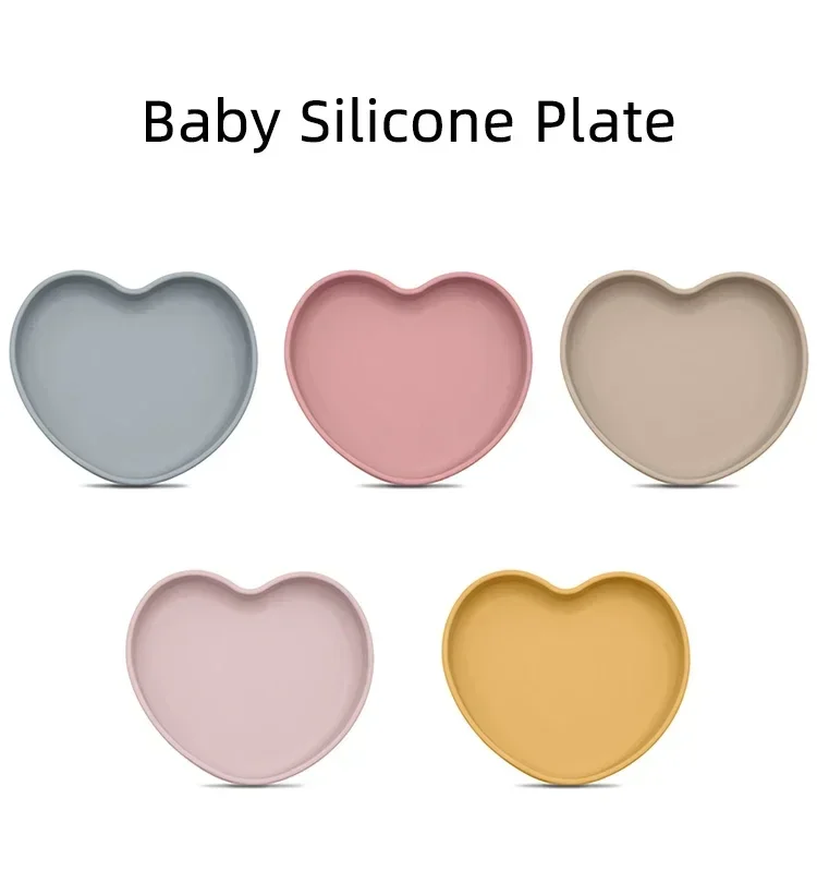 Wolife Baby Safe Sucker Silicone Dining Plate Solid Cute Cartoon Children Dishes Suction Toddle Training Tableware Baby Feeding