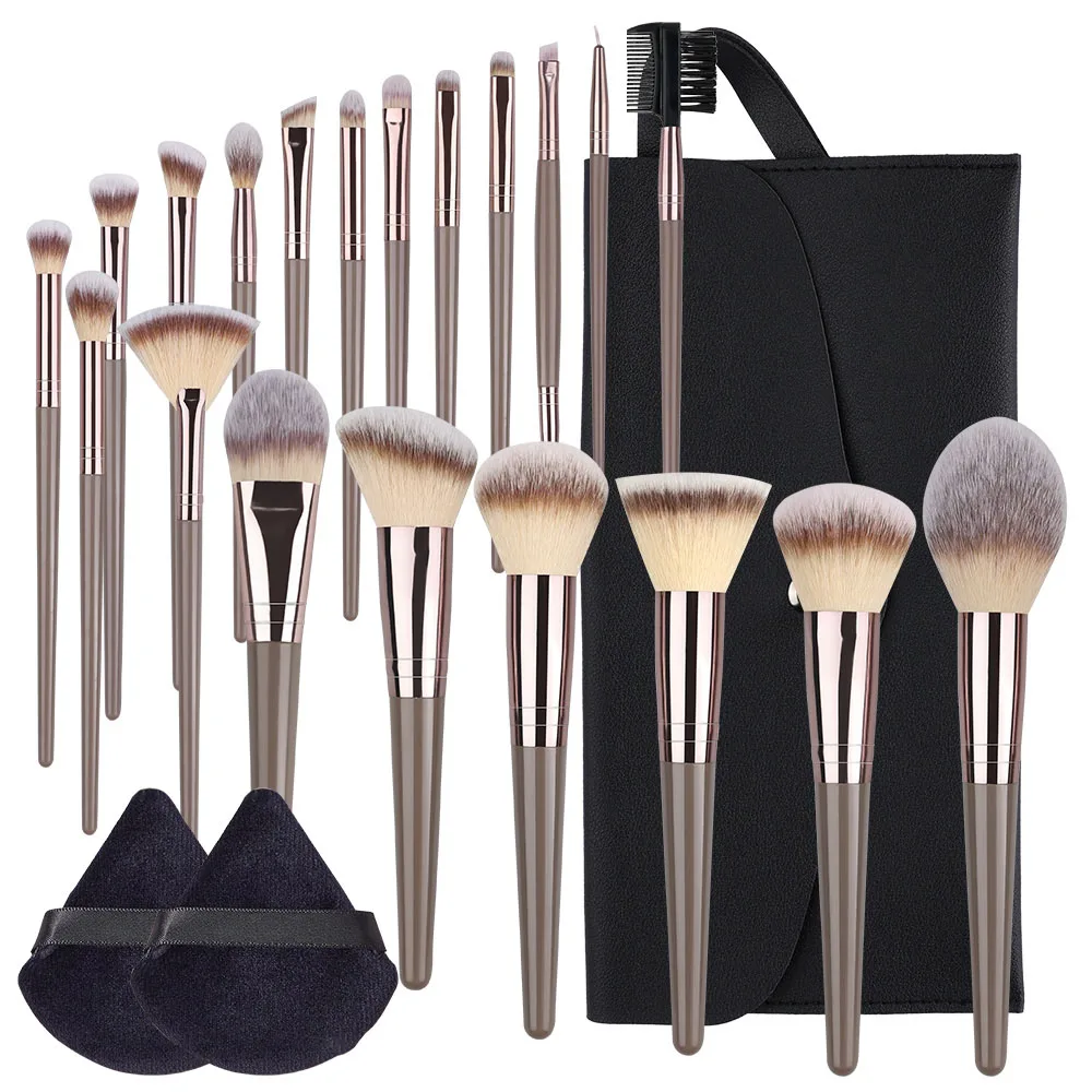 

Champagne Golden Makeup Brushes 1pcs-20pcs Professional Foundation Blush Eyeshadow Kabuki Blending Makeup Beauty Cosmetic Tools