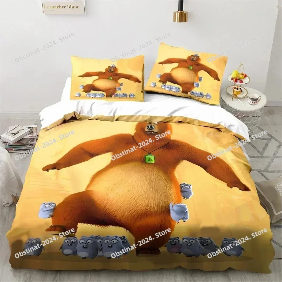 

Cartoon Grizzy N Lemmings Bedding Set Printed single Comforter Quilt Cover Duvet Cover Pillow Case 3 Pieces Sets Kids Adult Size
